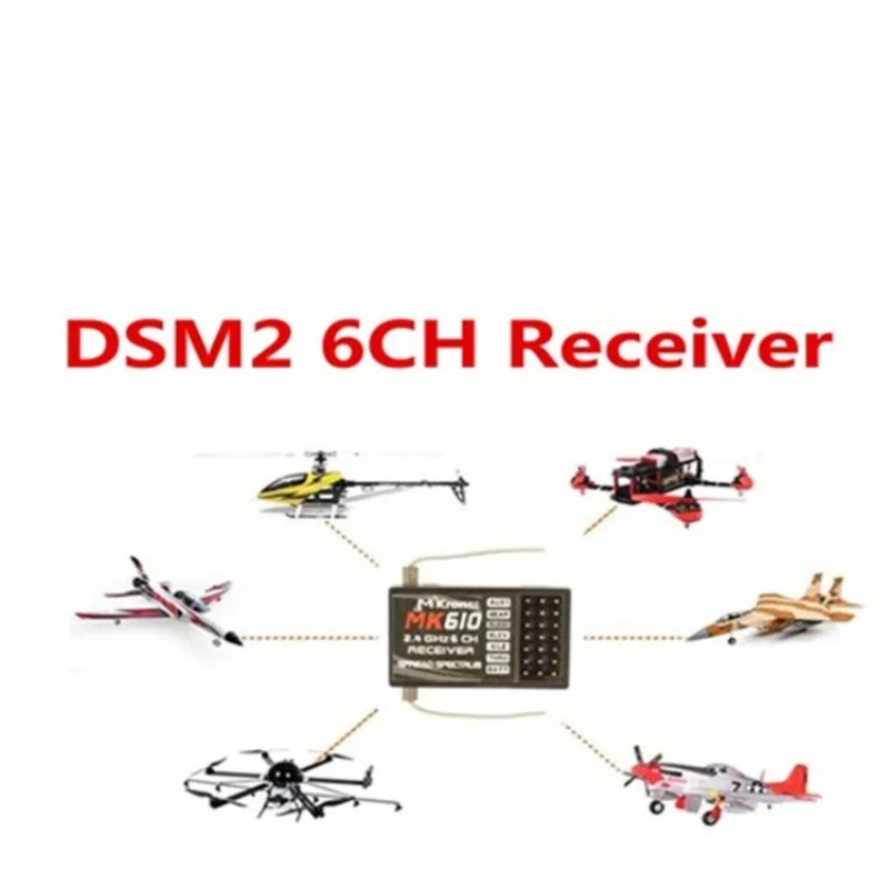 DSM2 MK610 AR6100 2.4G 6CH RC  - đánh giá và giá Drone Gimbal Controller