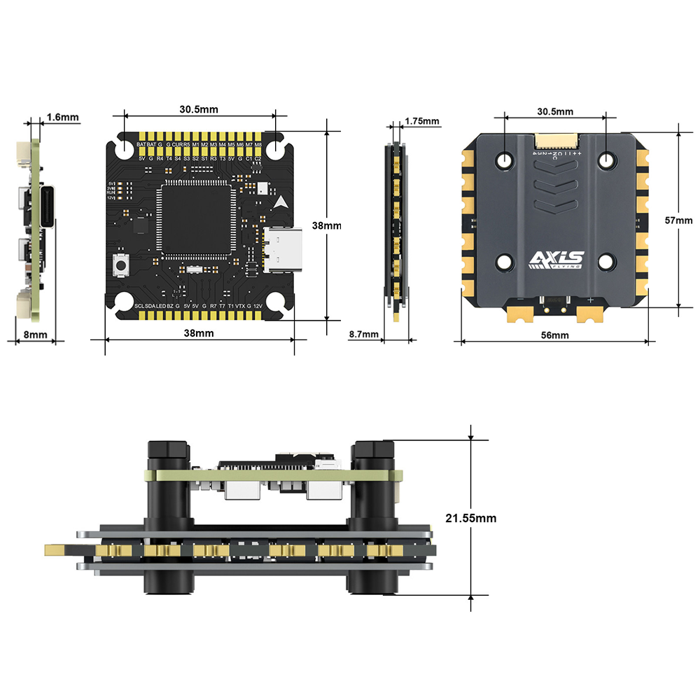 Axisflying Argus Pro ECO F722  - đánh giá và giá Drone Gimbal Controller